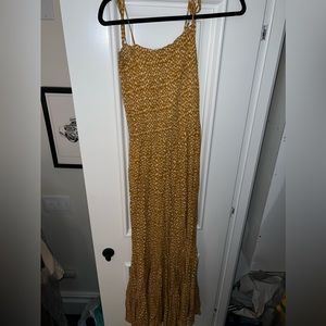 Yellow Pattern Jumpsuit Flair Bottom